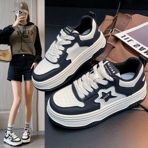 厚底小白鞋女2025新款春季女鞋百搭爆款鞋子鬆糕增高休閒運動板鞋