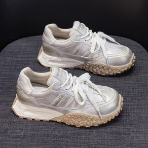 2025年春季新款厚底超火阿甘鞋老爹鞋女百搭休閒運動鞋小眾德訓鞋子