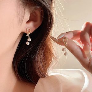 法式鋯石珍珠耳環女2025新款女秋冬獨特耳環氣質輕奢高級感耳飾