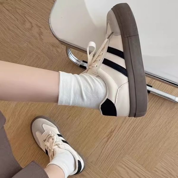 厚底阿甘德訓鞋女2025新款春季透氣復古小眾增高鞋百搭休閒板鞋：圖片 4
