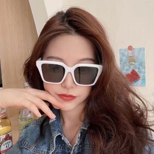 全新復古方格太陽眼鏡歐美時尚貓眼墨鏡女網紅ins街拍百搭太陽眼鏡