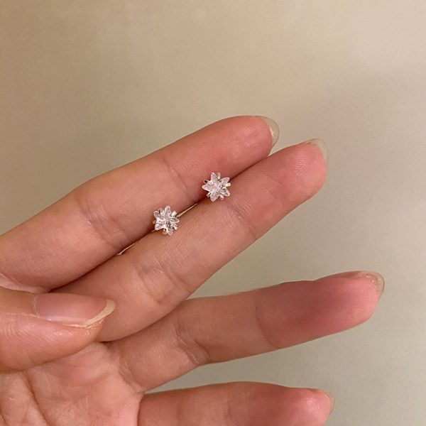 s925銀針鋯石星星耳環女睡免摘養耳洞耳環高級感精緻精緻耳環潮飾：圖片 7