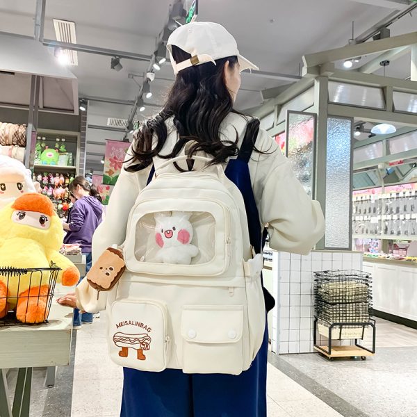書包男女高顏值大容量可愛透明包設計感小眾甜甜美可愛大學生雙肩：圖片 4