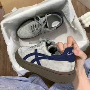厚底德訓鞋女2025春秋季新款百搭運動休閒阿甘鞋復古透氣學生板鞋