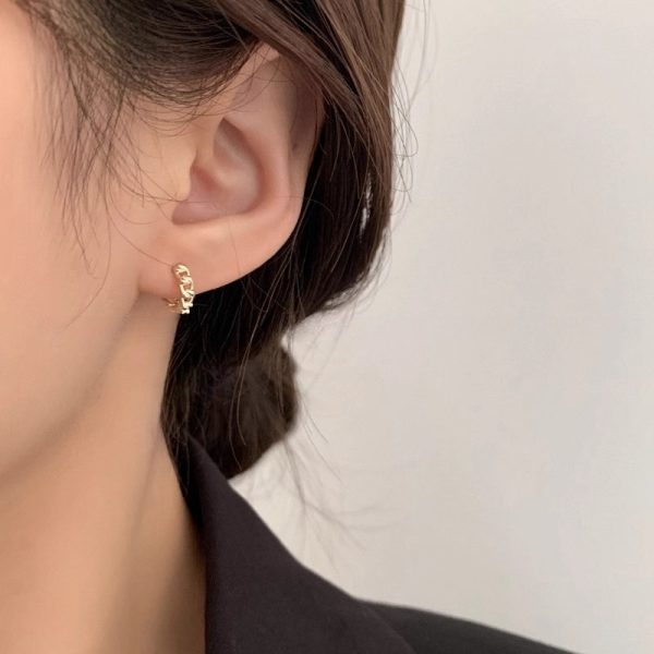 冷淡風耳環耳環女睡免摘耳圈時尚小眾獨特高級感耳飾飾品：圖片 2