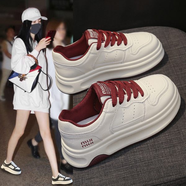 厚底小白鞋女鞋2025春季新款百搭超火休閒運動鞋小個子增高板鞋子