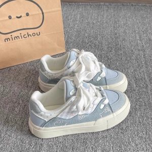 鬆糕厚底小白鞋女2025年全新百搭超火辣款麵包鞋增高休閒運動板鞋