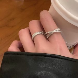 精緻時尚交叉鑲鑽戒指女ins風冷淡風輕奢小眾設計高級感環手飾