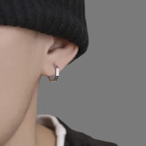 羅馬數位耳環男潮個性潮流男款單隻素圈耳扣圓耳圈耳飾小眾簡約男