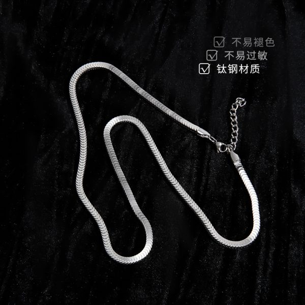 鈦鋼項鍊男潮設計感小眾高街配件嘻哈歐美潮牌百搭簡約男士鎖骨鏈：圖片 4