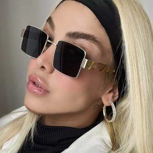 新款大框方形太陽眼鏡歐美時尚大臉顯瘦太陽眼鏡ins風街拍百搭墨鏡