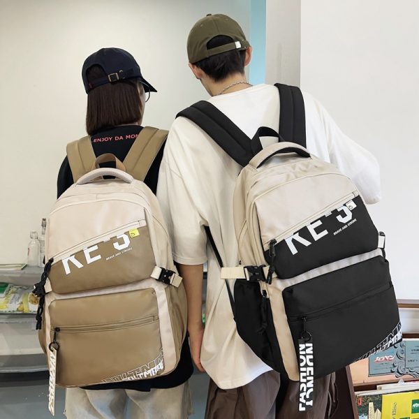 時尚書包女大學生高中生新進學生百搭簡約雙肩大容量減負男背包