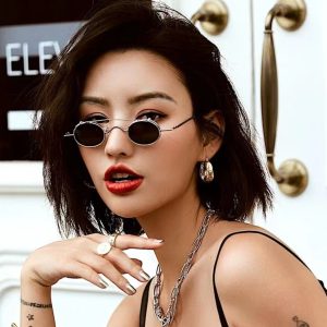 全新歐美時尚金屬圓框太子鏡個性小眾翻蓋太陽眼鏡嘻哈搞怪網紅墨鏡