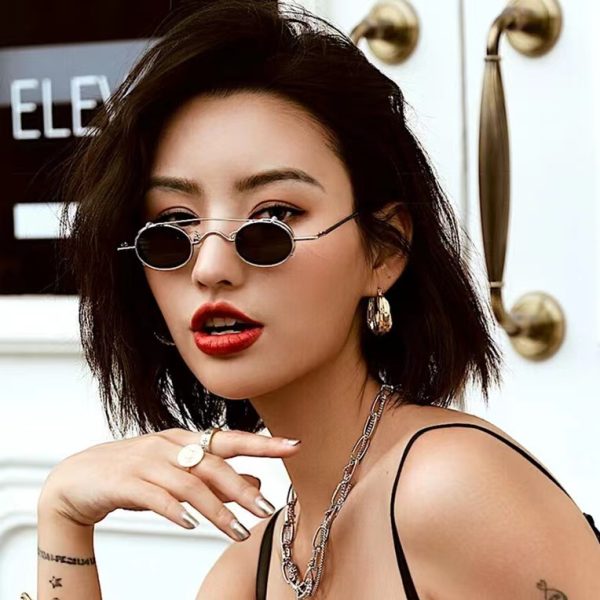 全新歐美時尚金屬圓框太子鏡個性小眾翻蓋太陽眼鏡嘻哈搞怪網紅墨鏡