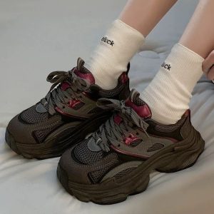 顯腳小老爹鞋子女2025春秋季新款爆款厚底百搭輕便小眾休閒運動鞋