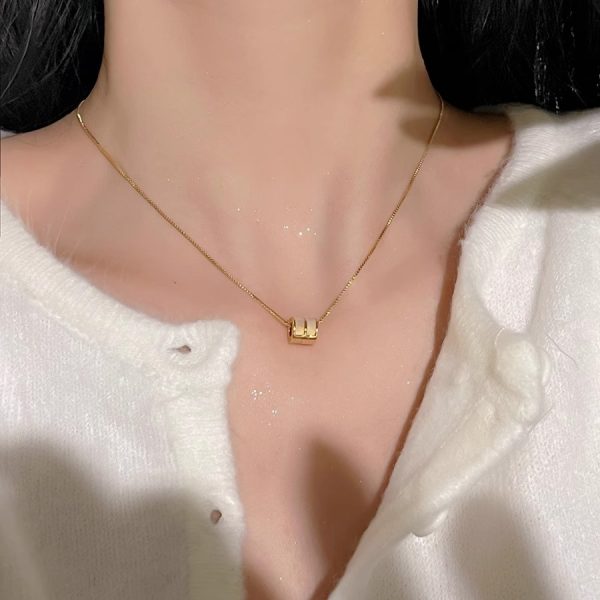 氣質白貝母滾珠小蠻腰簡約女小眾設計輕奢高級感百搭鎖骨鏈潮：圖片 7