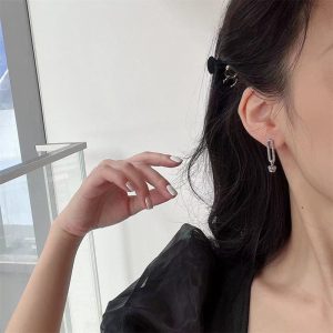 皇冠耳環ins韓系高級設計感小眾耳環925純銀復古做舊長款流蘇耳飾