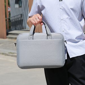 純色輕量文件袋新款簡約通勤商務公文包男女士防潑水筆記型電腦包