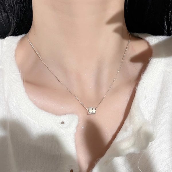 氣質白貝母滾珠小蠻腰簡約女小眾設計輕奢高級感百搭鎖骨鏈潮：圖片 6
