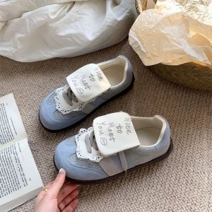 潮流小眾阿甘鞋2025新款春秋復古圓頭平底德訓鞋女輕便休閒小白鞋