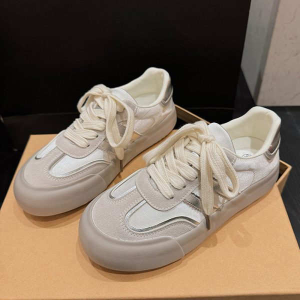 厚底板鞋女2025春秋季新款超火爆款德訓鞋學生小眾百搭休閒運動鞋：圖片 2