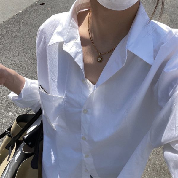 中古重工蘿蔔石愛心項鍊女925純銀小眾輕奢高級感鎖骨鏈百搭毛衣鏈：圖片 2
