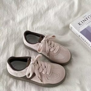 厚底德訓鞋女2025夏季新款透氣百搭低筒鞋超火復古休閒運動板鞋