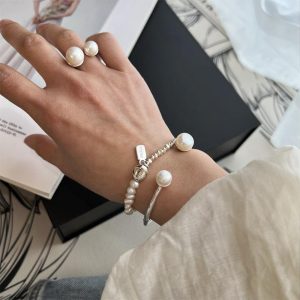 天然珍珠開口細手環女ins冷淡風氣質百搭手串小眾設計高級感手鍊