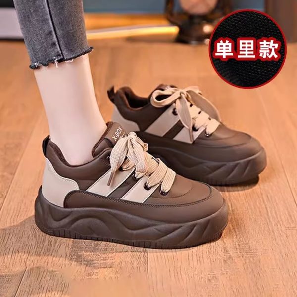 復古軟底麵包鞋女2025春季新款百搭厚底輕便老爹鞋休閒運動小白鞋：圖片 7