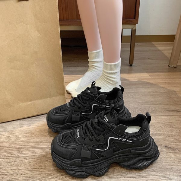 厚底老爹鞋女2025春秋季新款百搭增高小白鞋網紅爆款休閒運動鞋：圖片 4