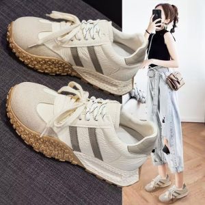 阿甘鞋子女2025春季新女鞋超火辣款透氣薄款休閒運動老爹德訓鞋