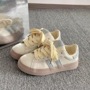 復古厚底板鞋女ins潮2025春季新款爆款小白鞋小眾百搭休閒運動鞋