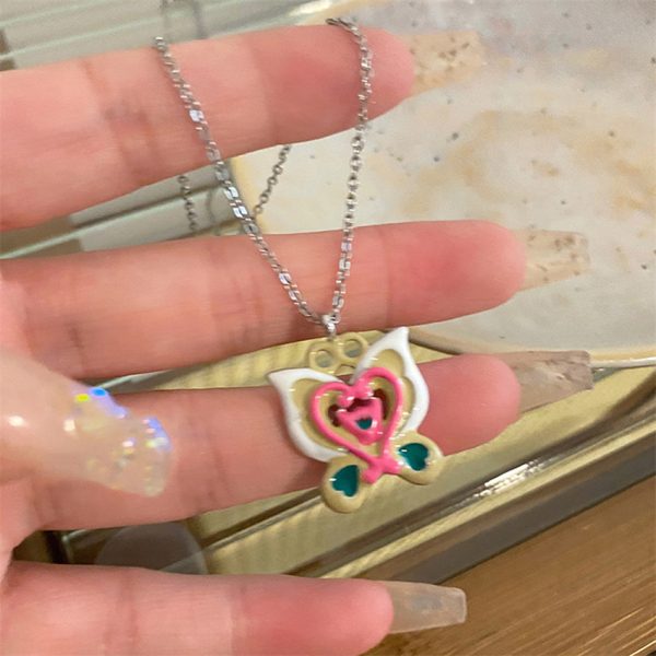 多巴胺滴釉蝴蝶吊墜項鍊女氣質小眾鎖骨鍊ins網紅簡約品：圖片 6