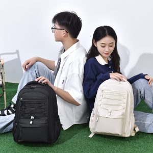 新款大容量新款簡約潮流男女雙肩背包大學生書包休閒百搭雙肩包