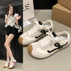 復古厚底韓版阿甘德訓鞋女2025年全新網紅時尚休閒運動百搭小白鞋