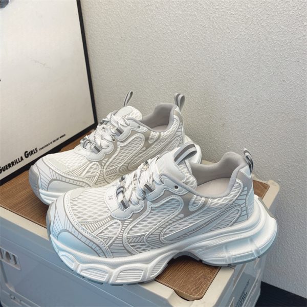老爹鞋女夏季網面透氣網鞋2025新款休閒運動鞋厚底薄款跑步小白鞋