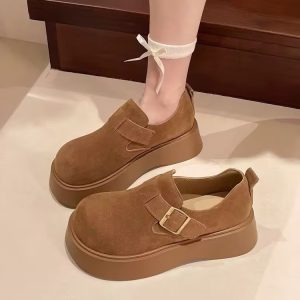 厚底增高勃肯鞋女2025春季新款懶人一腳蹬復古博肯單鞋休閒樂福鞋