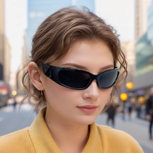 全新輕奢戶外運動太陽眼鏡男騎乘眼鏡歐美未來感墨鏡女