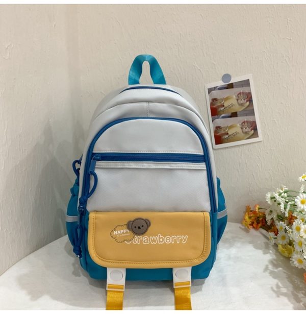 時尚新款大容量休閒學生上課書包小清新雙肩包女生撞色拼接小背包：圖片 7