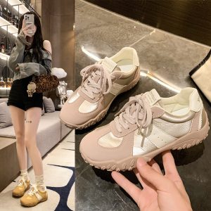 德訓鞋子女2025春季新款超火時尚輕便平底舒適炸街休閒運動阿甘鞋
