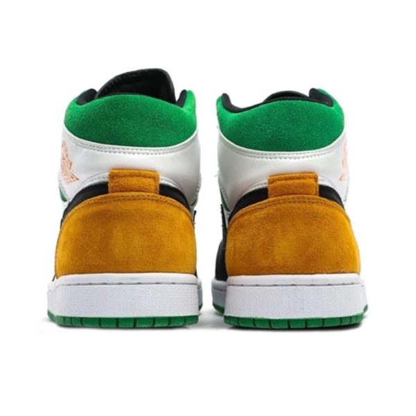 Nike Air Jordan 1 White/Black/Green/Orange 中幫/GS/白黑/綠橙：圖片 3