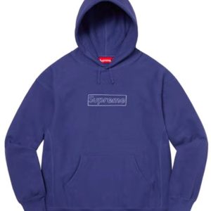 Supreme SS21 WEEK 1 X KAWS 粉筆BOX logo 印花連帽衛衣紫色