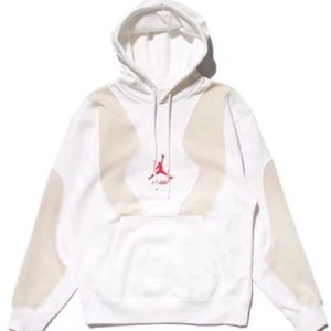 OFF WHITE X Jorden 刺繡運動連帽衛衣白色