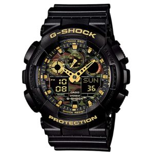 CASIO 卡西歐G-SHOCK YOUTH系列拆彈專家黑金迷彩時尚運動防水手錶日韓錶男款GA-100CF-1A9
