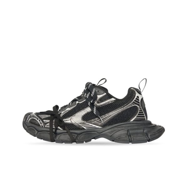 Balenciaga巴黎世家3XL 網布繫帶做舊低幫老爹鞋女款黑白