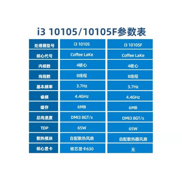 intel/英特尔 i3-10105 4核心8线程 盒装CPU处理器 10105F：圖片 4