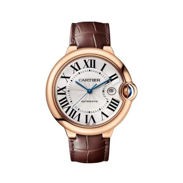 Cartier/卡地亞藍氣球玫瑰金鱷魚皮男女同款手錶：圖片 3