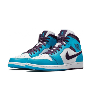 Air Jordan 1 Mid Hornets 中幫/藍白/紫色