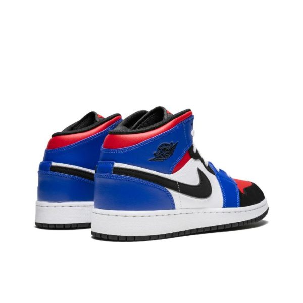Air Jordan 1 Mid Top 3 (GS) 黑白紅：圖片 4