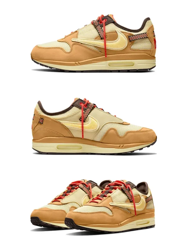 CACT.US CORP x Nike Air Max 1 "Wheat" 復古休閒跑步鞋小麥色Travis Scott 倒鉤男女同款：圖片 2